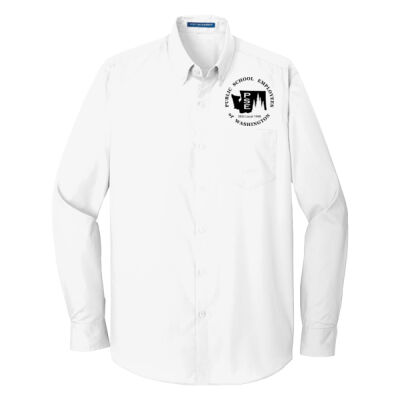 Men's (White) Long Sleeve Carefree Poplin Shirt (SCR) Thumbnail