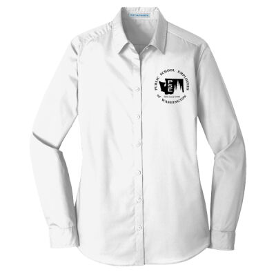Women's (White) Long Sleeve Carefree Poplin Shirt (SCR) Thumbnail